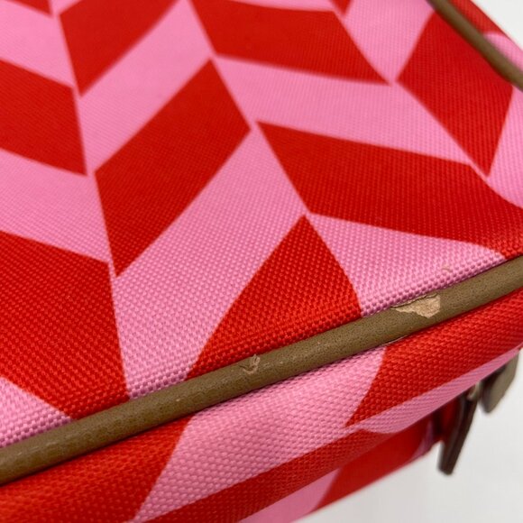 Stella & Dot Travel Bag FLAWS Chevron Stripes Jewelry Makeup Toiletries Pink - Picture 14 of 16